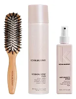 Kevin.Murphy Screen Siren — набор: Anti.Gravity.Spray 150 мл, Session.Spray Flex 400 мл и щётка