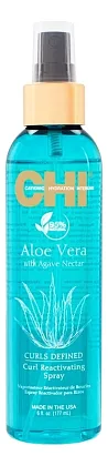 CHI Aloe Vera With Agave Nectar Curls Defined Curl Reactivating Spray — спрей для кудрей, 177 мл