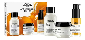 L'Oreal Professionnel Serie Expert Metal Detox Anti-Breakage — шампунь 100 мл, маска 75 мл, масло 30 мл