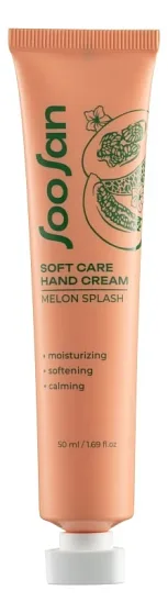 SOOSAN Увлажняющий крем для рук с ароматом дыни Soft Care Hand Cream Melon Splash 50мл