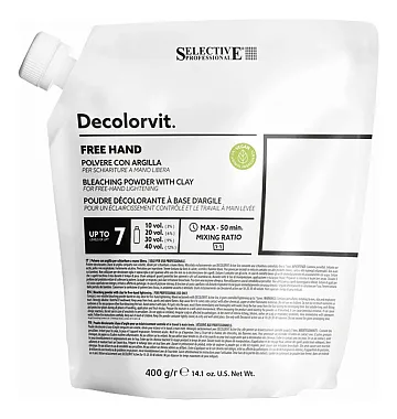 Selective Professional Decolorvit Free Hand — обесцвечивающий порошок с глиной, 400 г