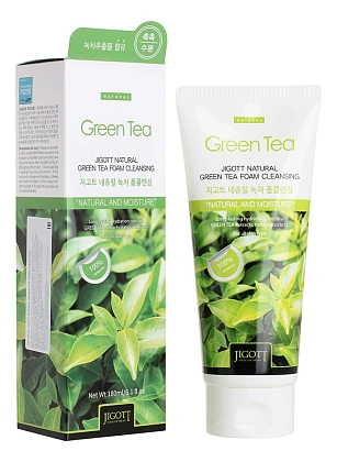 Пенка для умывания с экстрактом зеленого чая Natural Green Tea Foam Cleansing 180мл