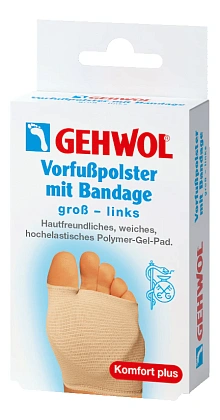 Gehwol Защитная подушка под плюсну из гель-полимера и бандажа Vorfubpolster Mit Bandage (большой размер)