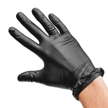 Перчатки виниловые чёрные, размер L, 100 шт.