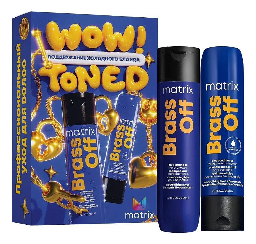 MATRIX Total Results Brass Off Wow Toned — набор, 2 × 300 мл